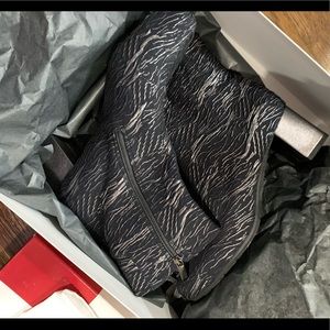 Gorgeous Silver and Black zebra striped ankle boots.